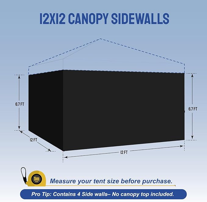 CROWN SHADES 12x12 Canopy Sidewalls - Image 2