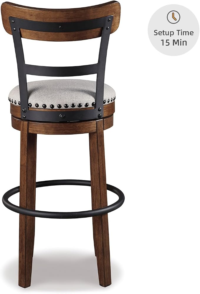 Signature Design by Ashley Valebeck | 30″ Farmhouse Pub-Height Swivel Barstool - Image 9