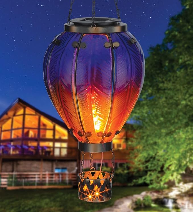 Regal Art & Gift 23.5 Inch Hot Air Balloon Solar Lantern – Hanging - Image 4