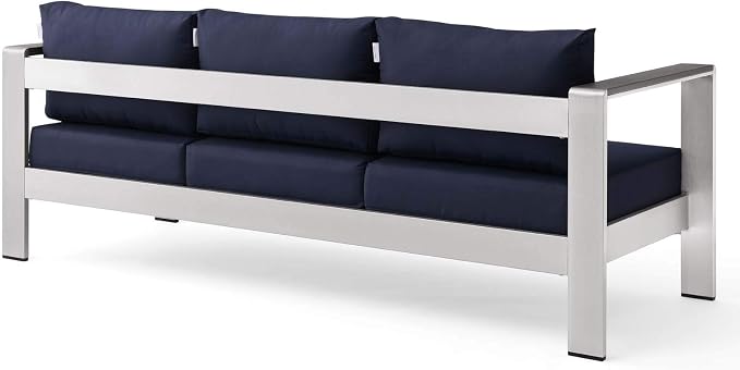 Modway Shore Aluminum Metal Outdoor Patio Sofa - Image 5