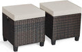 Tangkula 2 Pieces Outdoor Patio Ottoman, All Weather Rattan Wicker Ottoman Seat by TANGKULA