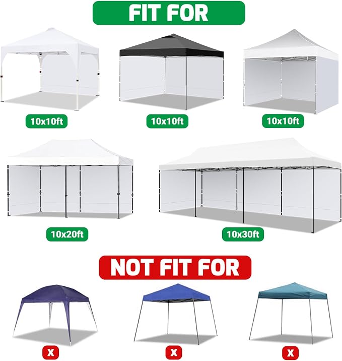 Canopy Sidewalls for 10x10 Pop Up Canopy Frame, Waterproof UV Protection - Image 3