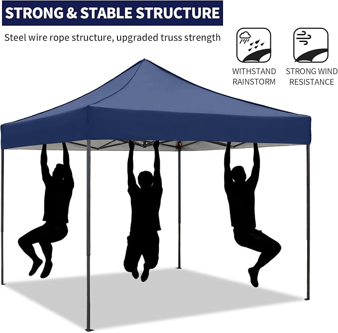 10x10 Pop up Canopy Tent with Sidewalls, Heavy Duty Waterproof Sun Shade Canopy - Image 4
