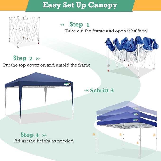 COBIZI 10x10 Pop Up Canopy Tent - Image 5