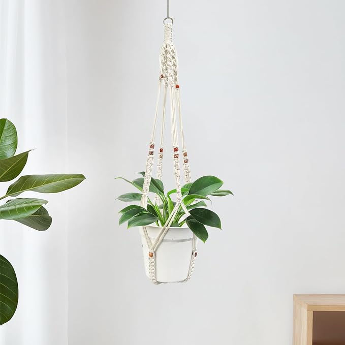 Belit 2 Pack Macrame Plant Hangers Indoor Hanging Planter Basket Decorative - Image 2