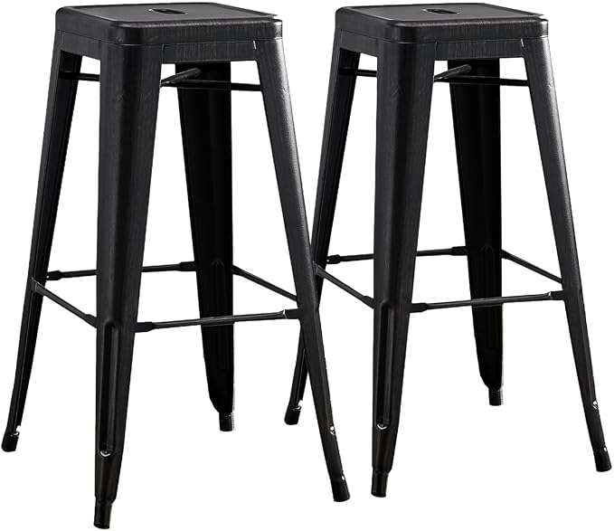 AC Pacific 30” Metal Backless Barstool Set of 2 – Country Rustic Style by ACPacific
