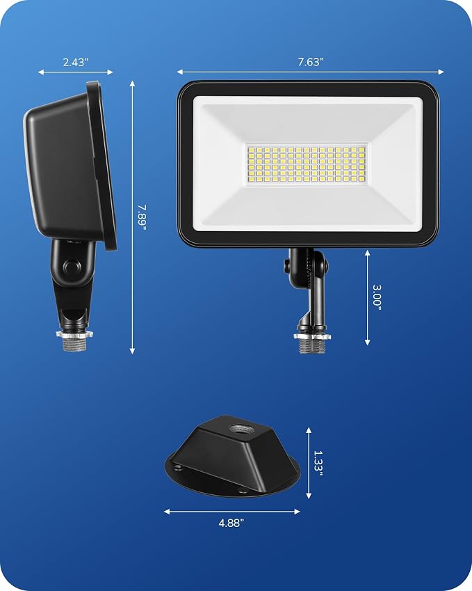 EDISHINE 10000LM LED Flood Light Outdoor, 2 Pack 73W Outdoor Security Light - Image 7