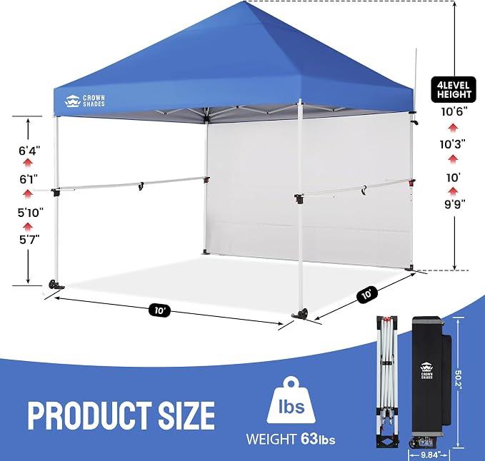 CROWN SHADES 10x10 Pop Up Canopy Tent - Image 5