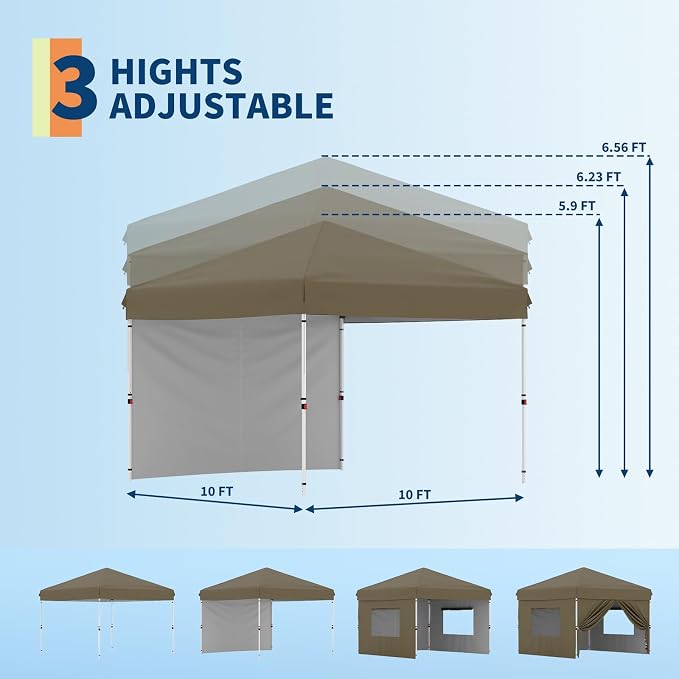 Garvee 10x10 Pop Up Canopy Tent, Heavy Duty Commercial Instant Shelter - Image 5