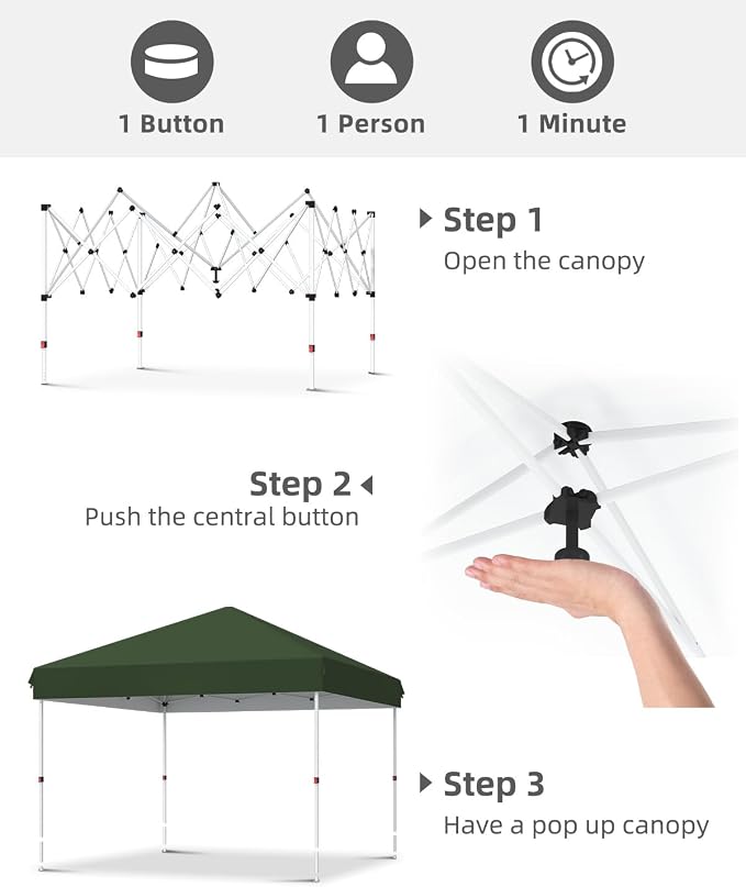 Garvee 10x10 Pop Up Canopy Tent, Heavy Duty Commercial Instant Shelter - Image 4