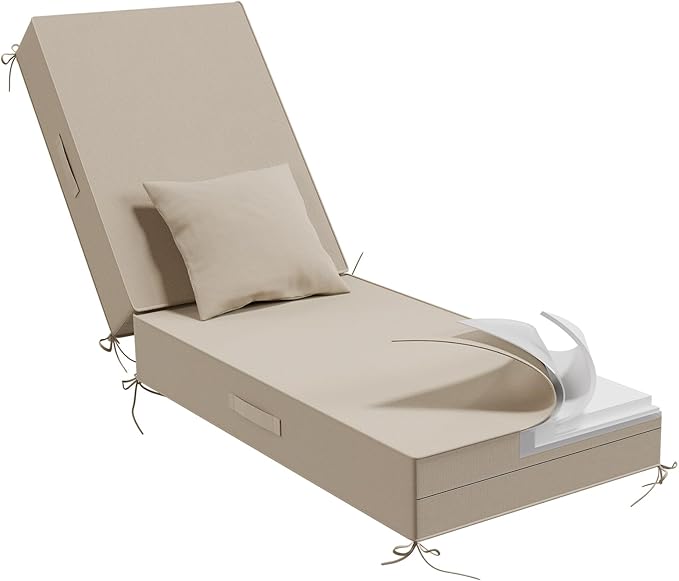 Outdoor Water-Resistant Olefin Chaise Lounge Cushions by Aofeite