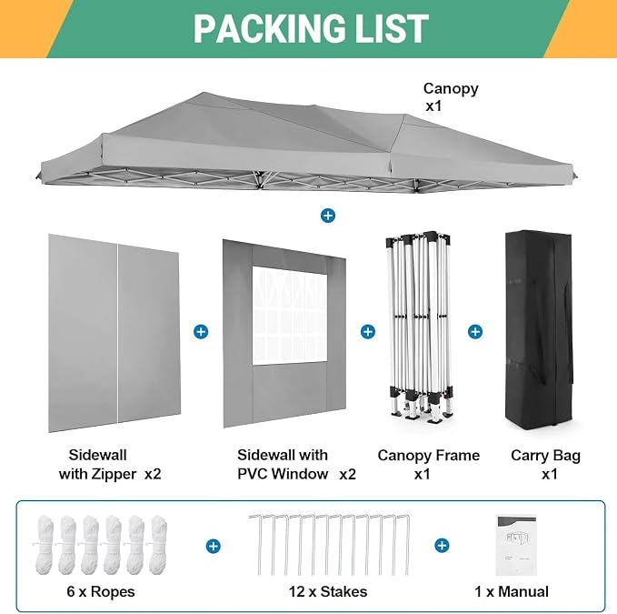 COBIZI 10x20 Pop Up Canopy Tent - Image 6