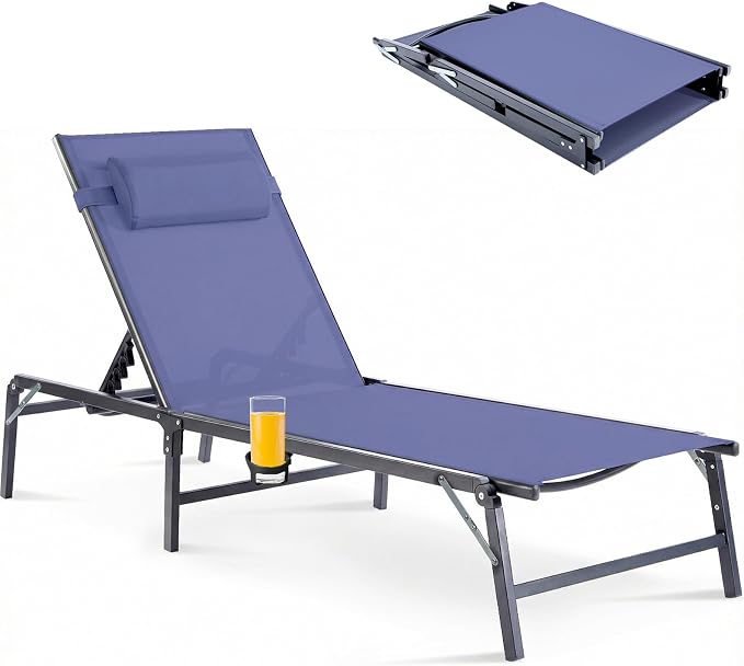 Foldable Chaise Lounge Chair by HOMELYM