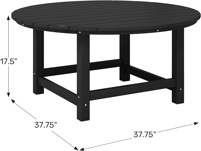 WestinTrends Malibu Low Outdoor HDPE Round Patio Coffee Table - Image 2
