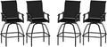 LEVELEVE Patio Bar Set 4pcs Swivel Bar Stools Outdoor Bistro Textilene by LEVELEVE
