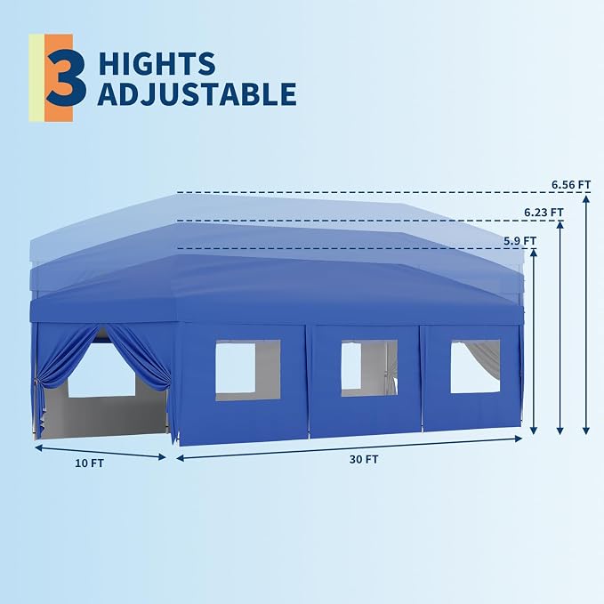 10x30 Pop Up Canopy with 8 SideWalls - Image 4