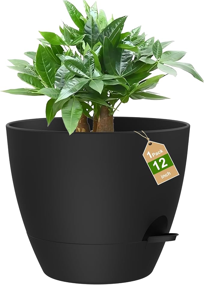 12 Inch Large Self Watering Pots, Flower Pots by Unknown