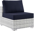 Modway EEI-4298-LGR-NAV Convene Outdoor Patio Chair Armless, Light Gray Navy by Modway