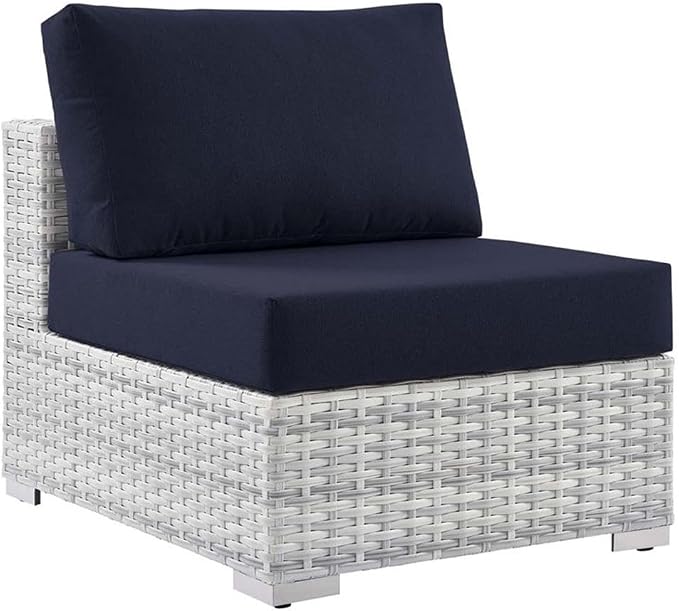 Modway EEI-4298-LGR-NAV Convene Outdoor Patio Chair Armless, Light Gray Navy by Modway