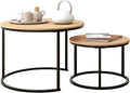 HOJINLINERO Round Coffee Table, Nesting Coffee Table Set of 2, Center Tables by HOJINLINERO