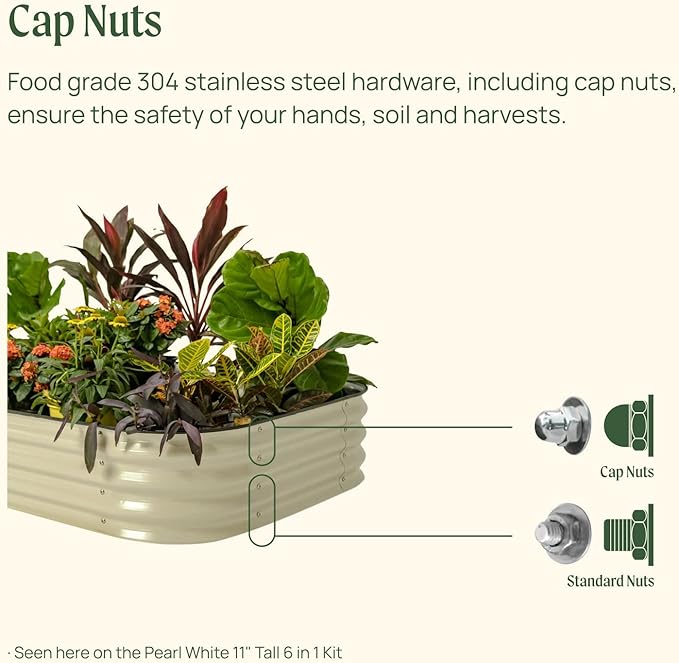 Vego garden 11" Tall 42" Round Raised Garden Bed Metal Raised Bed Planter Box - Image 6