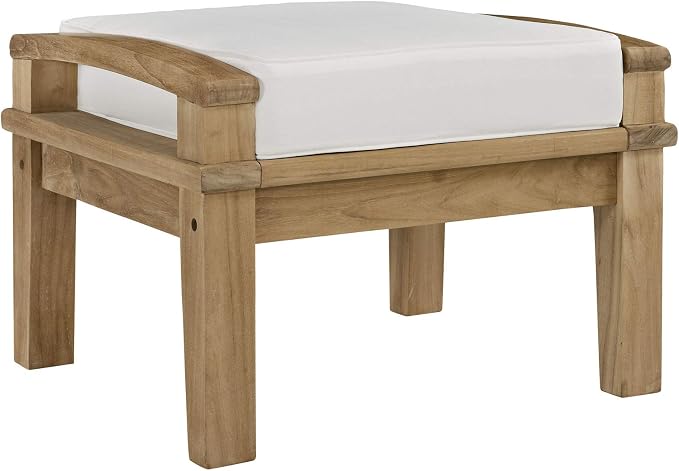 Modway EEI-1152-NAT-WHI-SET Marina Premium Grade A Teak Wood Outdoor Patio by Modway