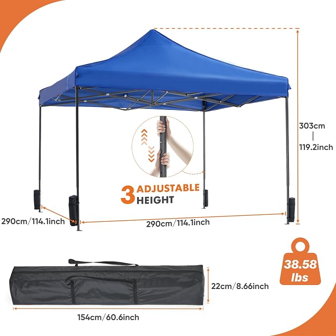 Sweetcrispy 10 x 10 Ft Pop Up Canopy Tent Outdoor Use, Portable Shade - Image 2