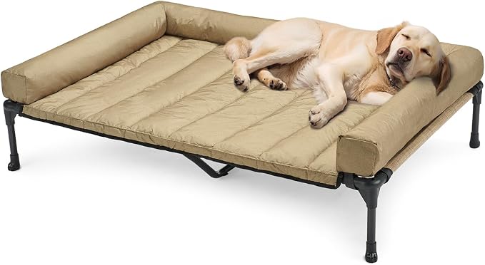 Veehoo Cooling Elevated Dog Bed Add Removable Waterproof Bolster Cushion Mat by Veehoo