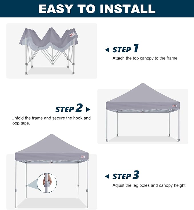 MASTERCANOPY Pop Up Canopy Tent Commercial Grade 10x10 Instant Shelter - Image 5