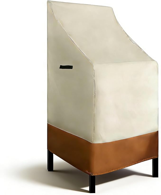 RosieLily High Back Patio Chair Covers Waterproof Stackable Outdoor Bar Stool by RosieLily
