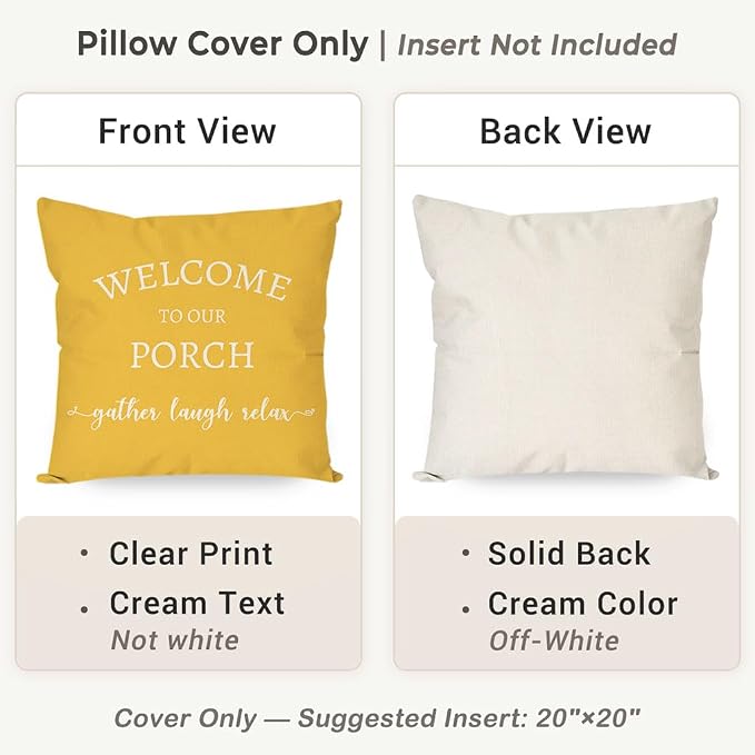 PANDICORN Welcome to Our Porch Stay Awhile Farmhouse Decorative Throw Pillow - Image 4