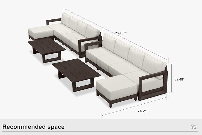 PURPLE LEAF Patio Furniture Set L-shaped Outdoor Couch - Image 9