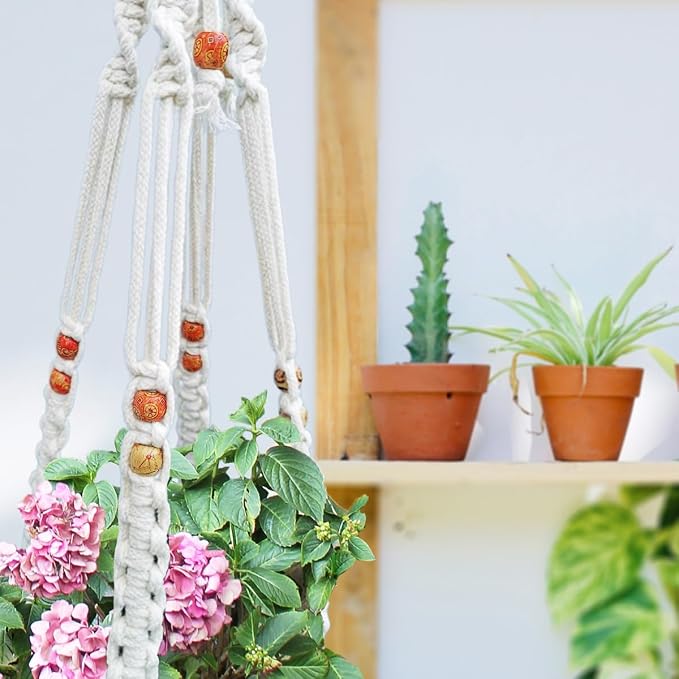 Belit Macrame Plant Hangers Indoor Outdoor 2 Pack Hanging Planters Basket - Image 5