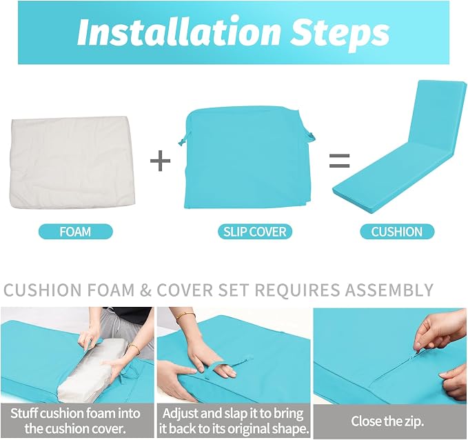 Outdoor Chaise Lounge Cushions for Patio - Image 6