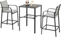 NUU GARDEN 3-Piece Outdoor Bar Set, Light Gray and Black by NUUGARDENCORPORATION