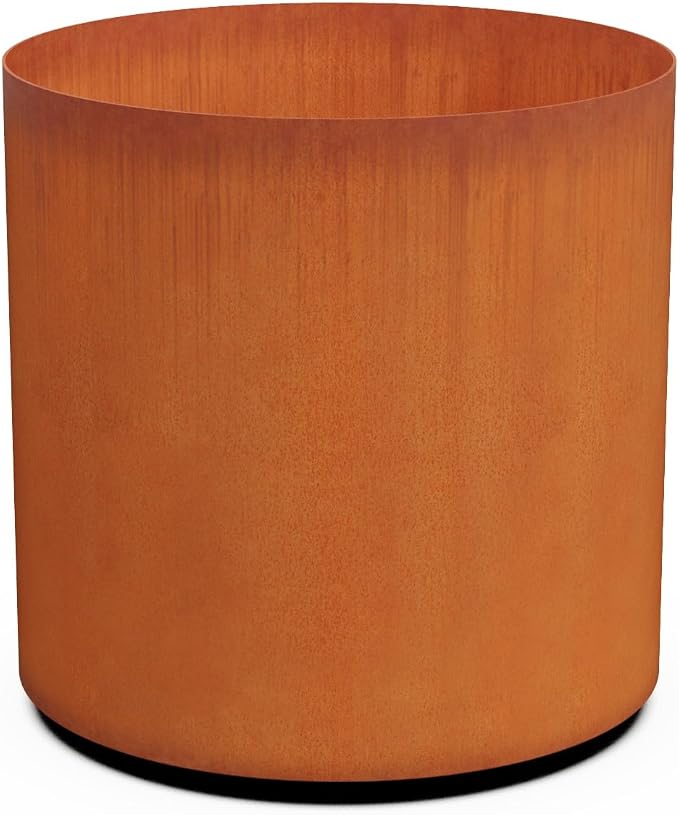 PLANTERCRAFT Corten Steel Metal Planter Box, Round Sizes, Modern Garden Steel by Plantercraft