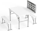 VINGLI Picnic Table Set with 2 Benches, 6 Feet Camping Table Chair Set by VINGLI