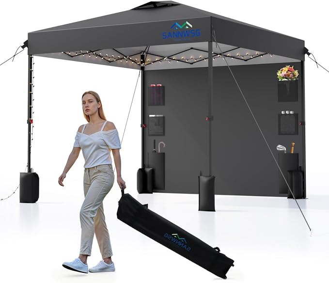 10X10 Pop Up Canopy Tent, Removable Pockets Sidewall by Sannwsg