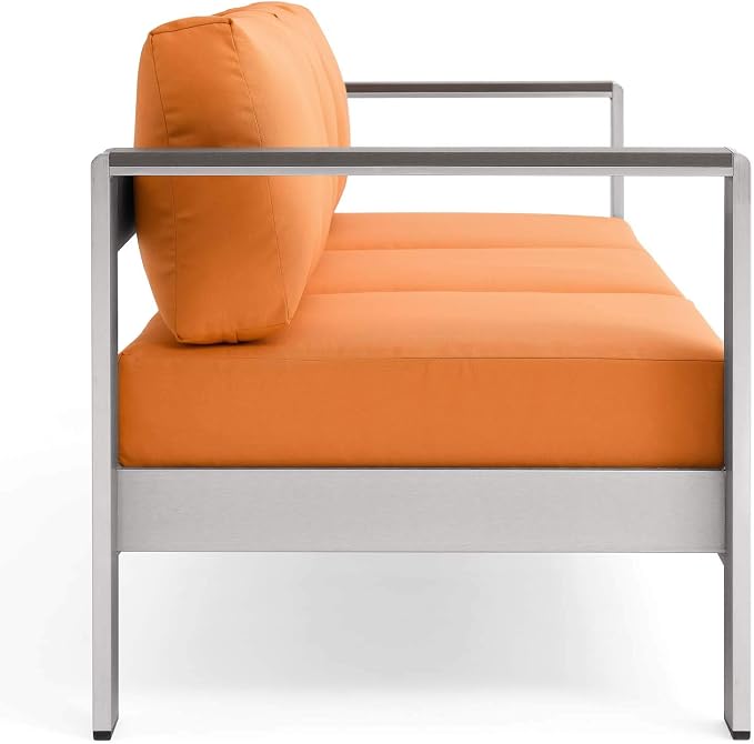 Modway Shore Aluminum Metal Outdoor Patio Sofa - Image 4