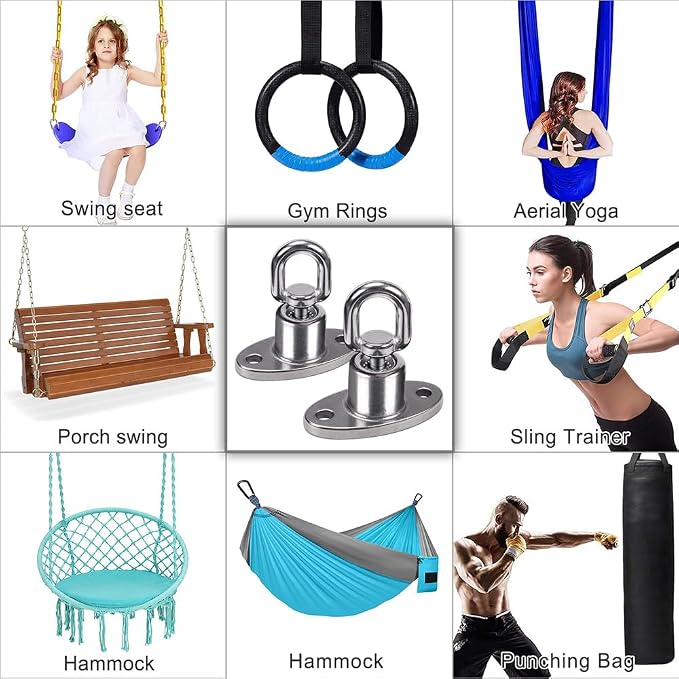 SELEWARE Silent Ball Bearing Swing Hangers, Heavy Duty 360° Rotate Swing Swivel - Image 6