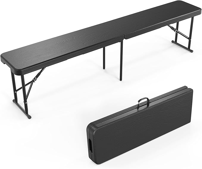 VINGLI 6 feet Plastic Folding Bench, Portable in/Outdoor Picnic Party Camping by VINGLI