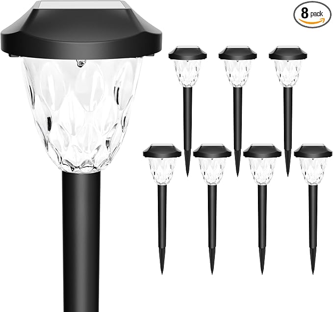GIGALUMI 8 Pack Solar Lights Outdoor, Solar Pathway Lights by GIGALUMI