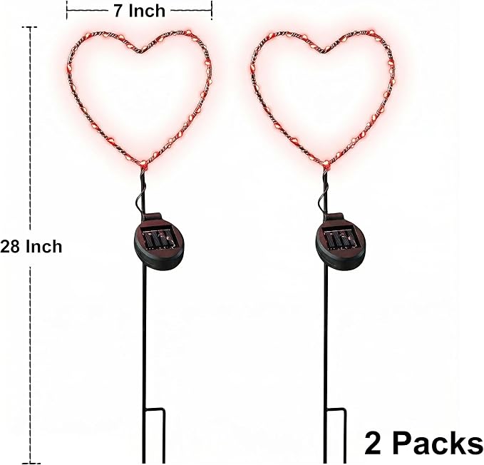 Solar Heart Garden Stake Light - Image 7