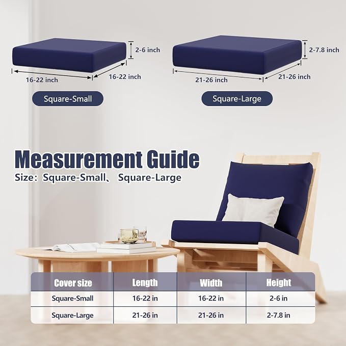 8Pcs Stretch Patio Cushion Covers, Outdoor Couch & Sofa Replacement Slipcovers - Image 2