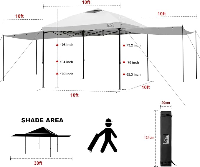 KAMPKEEPER 10x10 Easy Pop Up Canopy Tent - Image 4