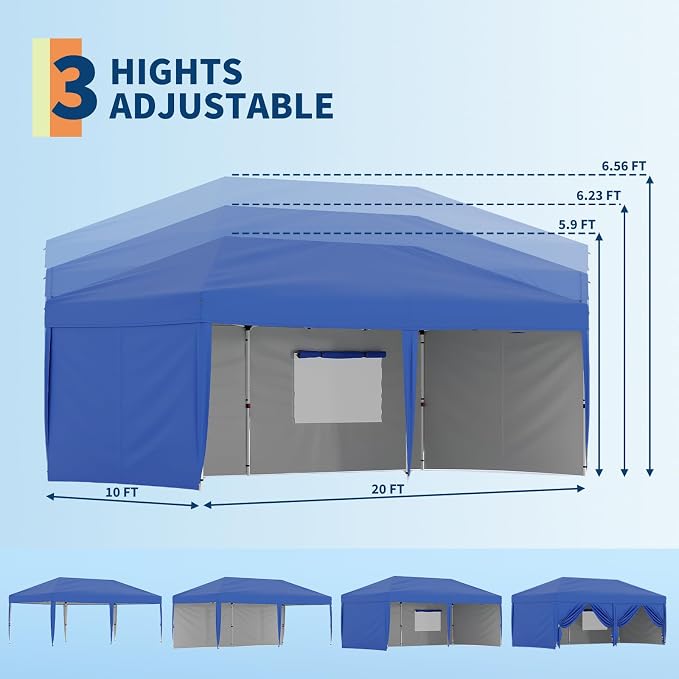 Garvee 10x10 Pop Up Canopy Tent, Heavy Duty Commercial Instant Shelter - Image 4