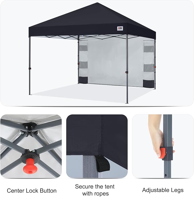 ABCCANOPY Pop Up Canopy with Sidewall, 10x10 Outdoor Canopy Tent with Storage - Image 5