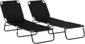 Outsunny 2 Piece Folding Chaise Lounge Pool Chairs, Outdoor Sun Tanning Chairs by Outsunny