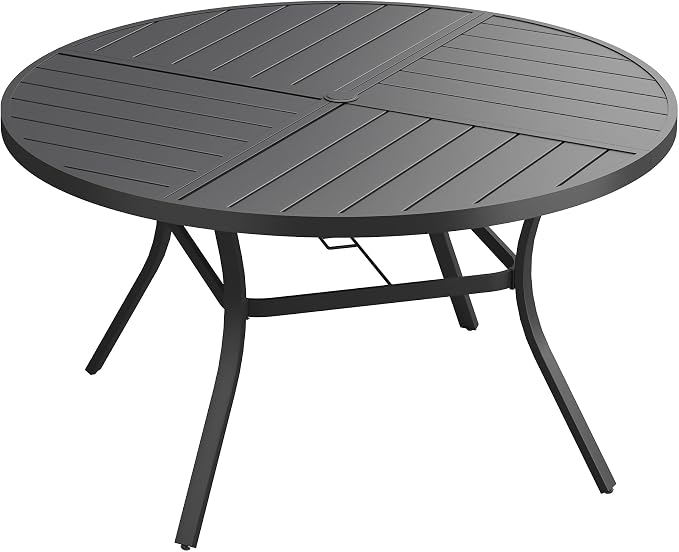 VICLLAX 53" Round Outdoor Table, Patio Dining Table by HOME