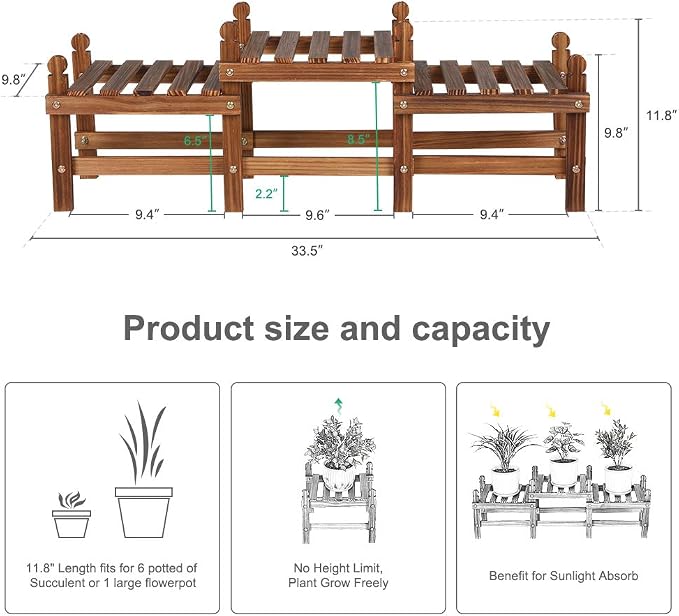 Wood Flower Stand Small Plant Stand Indoor Outdoor Plant Shelf Low Window Shelf - Image 2